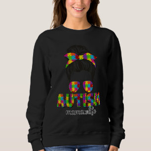 Sudadera Autismo Mamaw Messy Bun Puzzle Gafas de sol Madre2