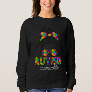 Sudadera Autismo Mamaw Messy Bun Puzzle Gafas de sol Madre2