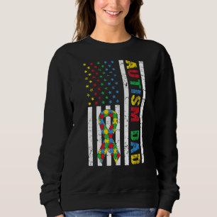 Sudadera Autismo masculino papá bandera estadounidense cint
