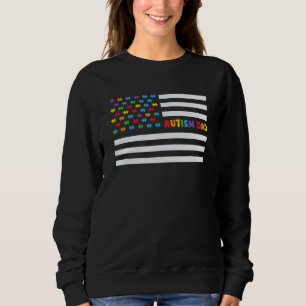 Sudadera Autismo masculino papá vida bandera estadounidense