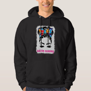 Sudadera Autismo Mes de Conciencia Mami Messy Hair Bun Madr