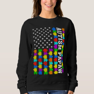 Sudadera Autismo retro Papaw Bandera Americana Ama El Autis