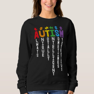 Sudadera Autismo Siempre Único Autismo Totalmente Inteligen