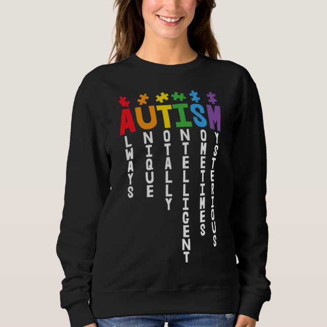 Sudadera Autismo Siempre Único Autismo Totalmente Inteligen (Anverso)