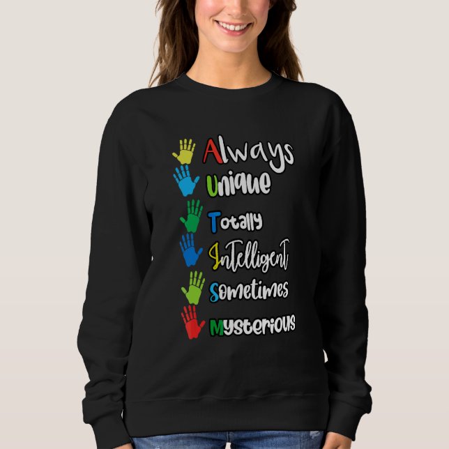 Sudadera Autismo Siempre Único Totalmente Inteligente A Vec (Anverso)