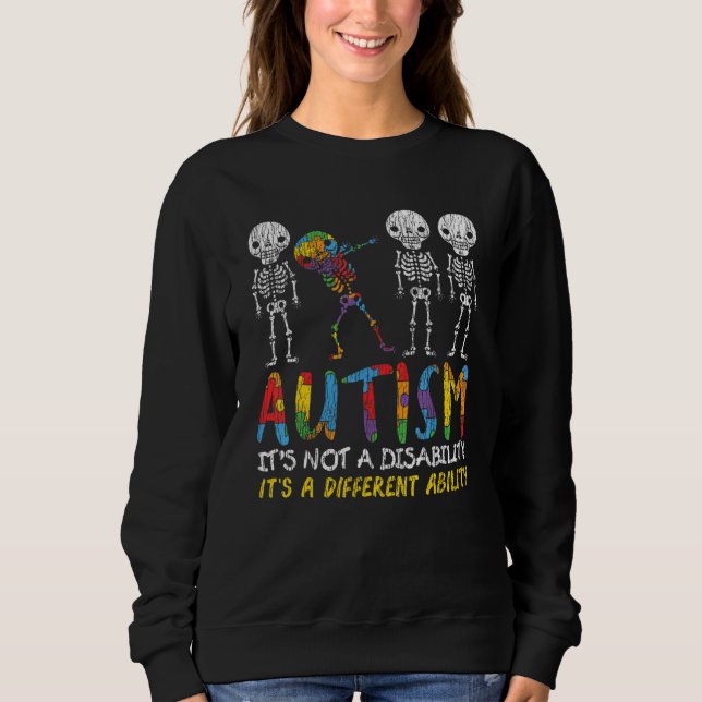 Sudadera Autismo: Skeleton Dabbing, niños autistas (Anverso)