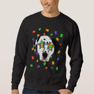 Sudadera Autismo suave Dalmacia Puzzle Dog Gafas de sol Mas