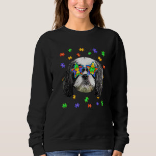 Sudadera Autismo suave Shih Tzu Perro Puzzle Gafas de sol M