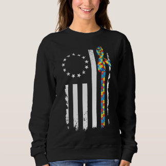 Sudadera Autismo y conciencia de autismo Bandera estadounid