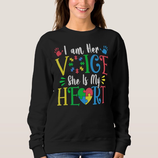 Sudadera Autismo Yo Soy Su Voz Ella Es Consciente Del Autis (Anverso)