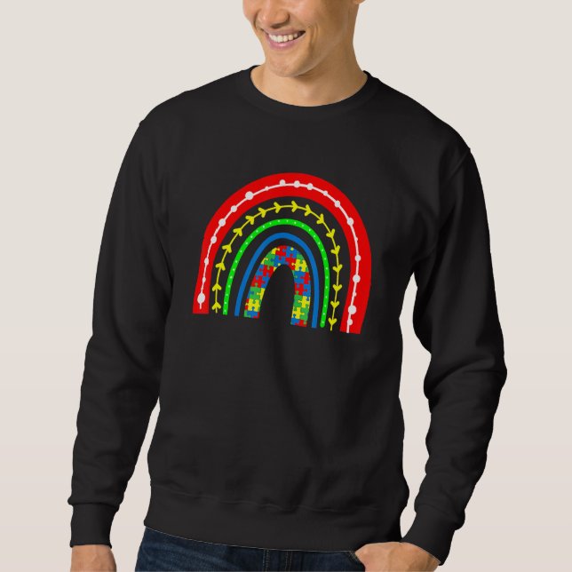 Sudadera Autisti Autisti Puzzle Boho Rainbow Puzzle Piece A (Anverso)