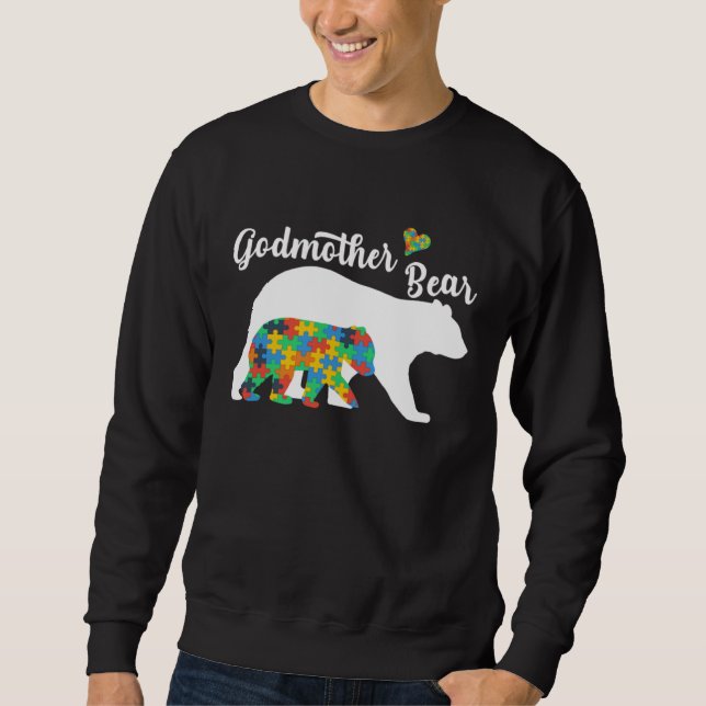 Sudadera Autistic Support Autism Awareness Godmother Bear M (Anverso)