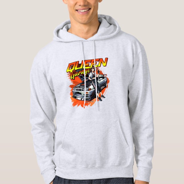 Sudadera Auto mecánico de deriva de anime - Arte de reina d (Anverso)