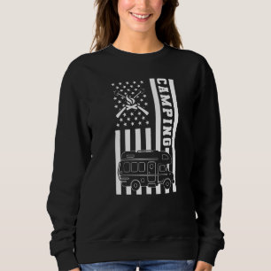 Sudadera Autocaravana Rv Camping Campista Bandera Americana