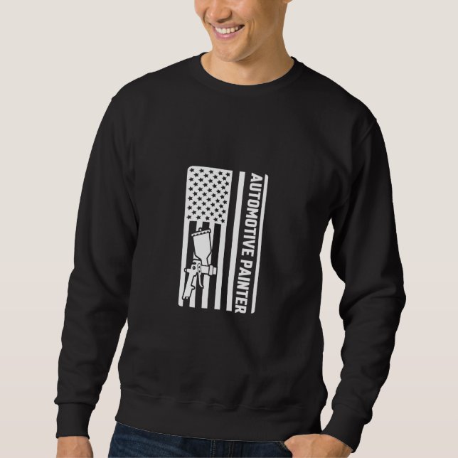 Sudadera Automovil Painter USA Bandera Auto Body Painter Ca (Anverso)