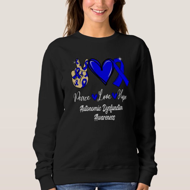 Sudadera Autonomic Dysfunction Awareness Peace Love Hope Bl (Anverso)
