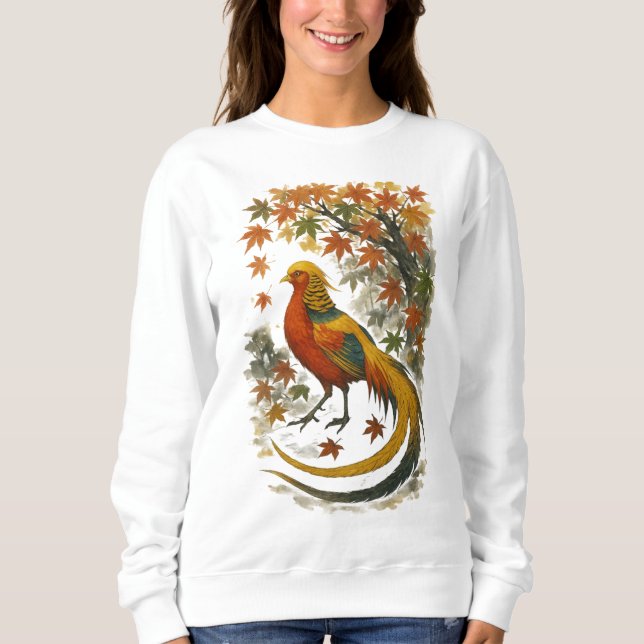 Sudadera 【Autumn Phoenix Bird Long Sleeve T-Shirt】 (Anverso)