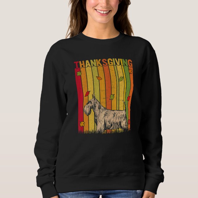 Sudadera Autumn Retro Cute Scottish Terrier Dog Thanksgivin (Anverso)