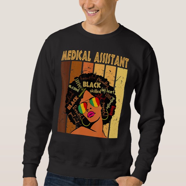 Sudadera Auxiliar médico afroamericano Black Hist (Anverso)