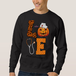 Sudadera Auxiliar médico Amor Halloween Enfermería Calabaza