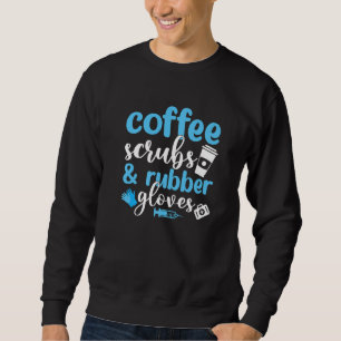Sudadera Auxiliar Médico De Coffee Scrub Y Guantes De Goma