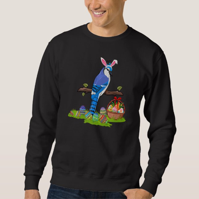 Sudadera Ave Jay Azul Semana Santa Huevos Caza Conejo Azul  (Anverso)