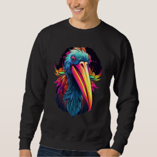 Sudadera Ave pelícano geométrico colorido animal pop
