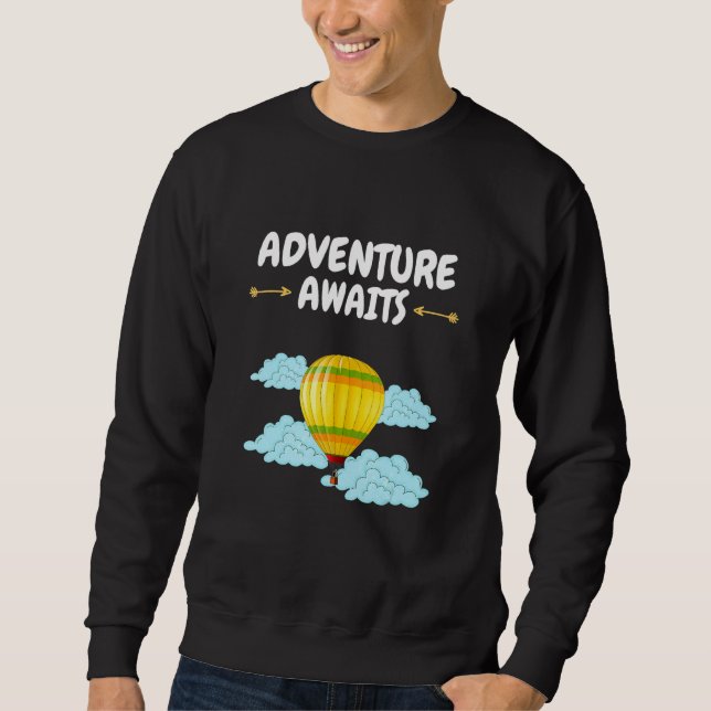Sudadera Aventura a la espera de una aventura en globo aero (Anverso)
