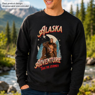 Sudadera Aventura de Bigfoot de Alaska Arte de Retro Natura