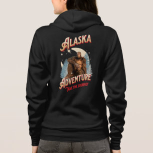Sudadera Aventura de Bigfoot de Alaska Arte Retro de la Nat