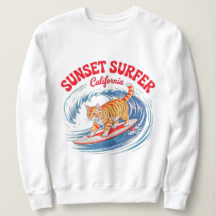 Sudadera Aventura de gato de verano - Playa retro divertida