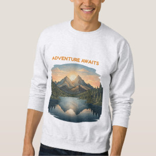 Sudadera Aventura Espera Puesta de Sol Lago Montañoso Sende