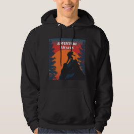 Sudadera Aventura Espera Silueta De Montaña Atardecer Retro