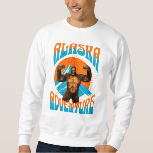 Sudadera Aventura Retro de Sasquatch en la Montaña de Alask