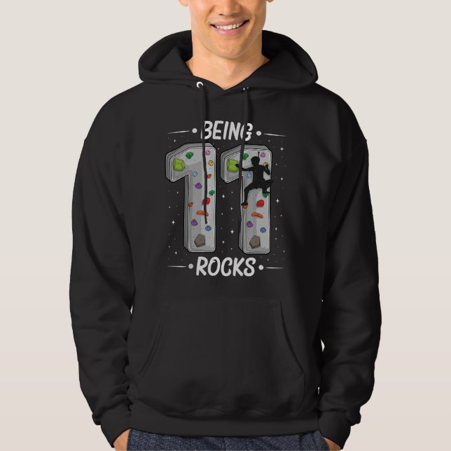 Sudadera Aventuras de cumpleaños número 11 de escalada en r (Anverso)
