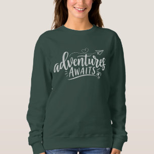 Sudadera Aventuras Espera Cita Cute Avión de Papel
