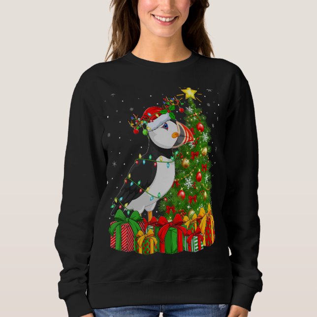 Sudadera Aves Puffin Navidad Navidades de Santa Puffin (Anverso)