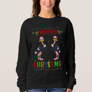 Sudadera Avestruces de luces de Navidad Pijama de Navidad a