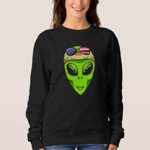 Sudadera Aviador alienígena Patriótico Gafas de sol Bandera