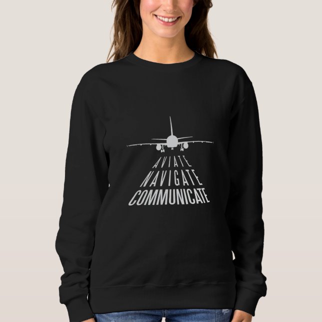 Sudadera Aviar Navegar Comunicar Aviación (Anverso)