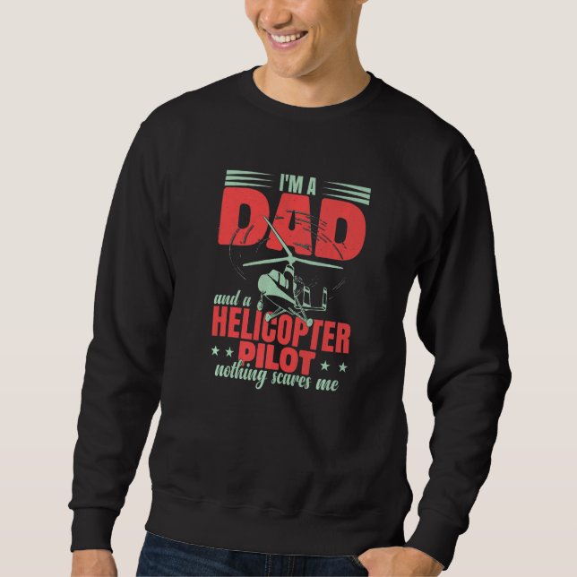 Sudadera Aviation Helicopter Men Pilot Dad   (Anverso)