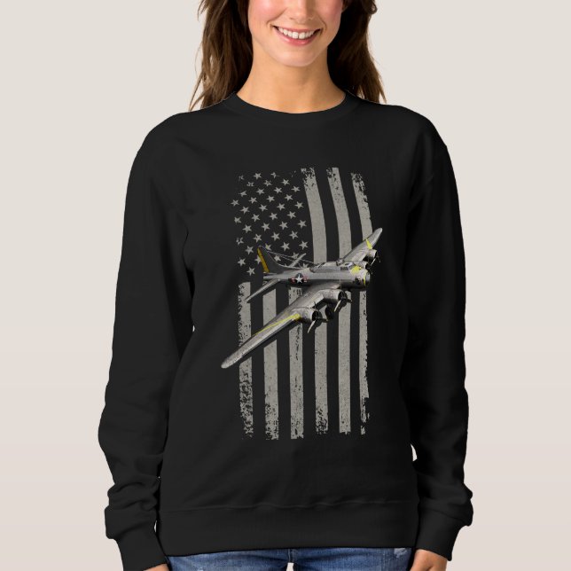 Sudadera Avión aéreo B17 Bomber Ww2 Pil Veterano De Bandera (Anverso)