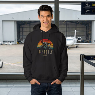 Sudadera Avión Antiguo Atardecer Retro Montañas Piloto Papá