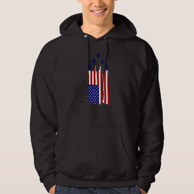 Sudadera Avión Combate El Patriotismo De Jet El 4 De Julio  (Anverso)