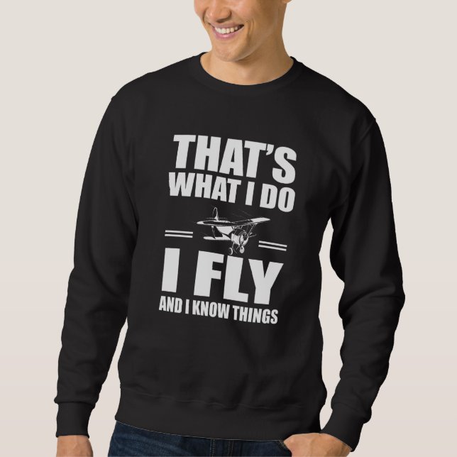 Sudadera Avión de Biplane Dice Avión Volador (Anverso)