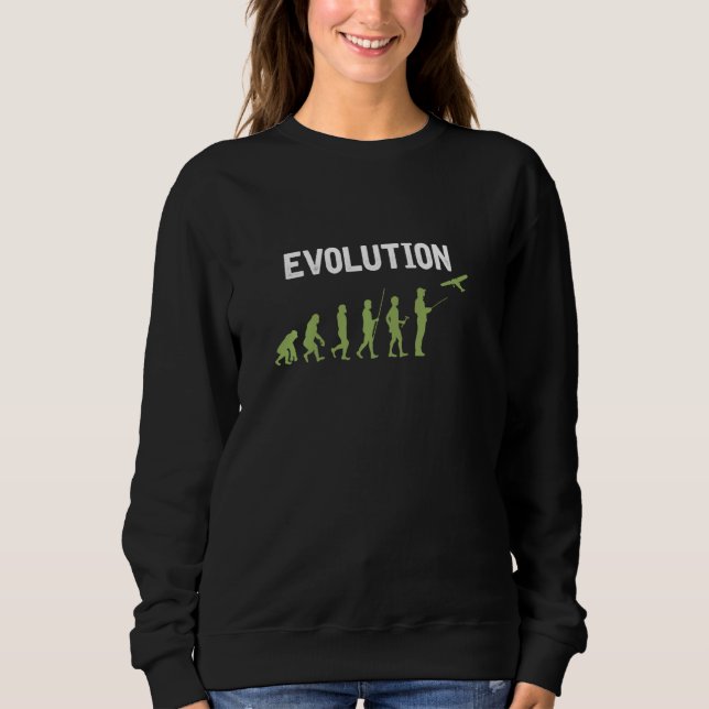 Sudadera Avión de Evolución de Aviones Aéreos (Anverso)