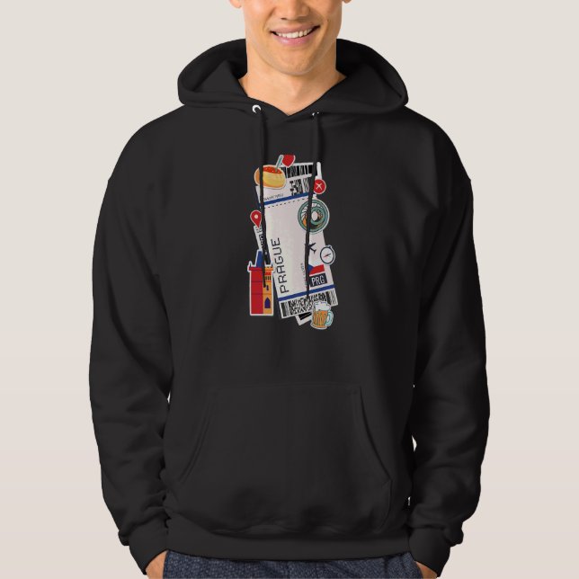 Sudadera Avión de pases de pasaje de pasaje aéreo de Praga  (Anverso)