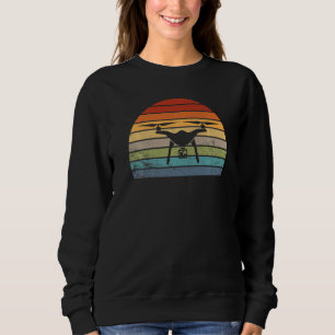 Sudadera Avión de silueta de drones retro vintage