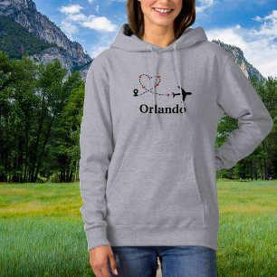 Sudadera Avión de viaje y corazón ubicación personalizada