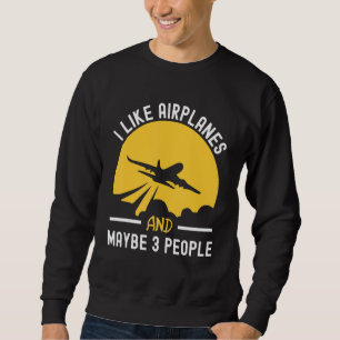 Sudadera Avión Me Gustan Los Aviones Quizá 3 Personas Hombr
